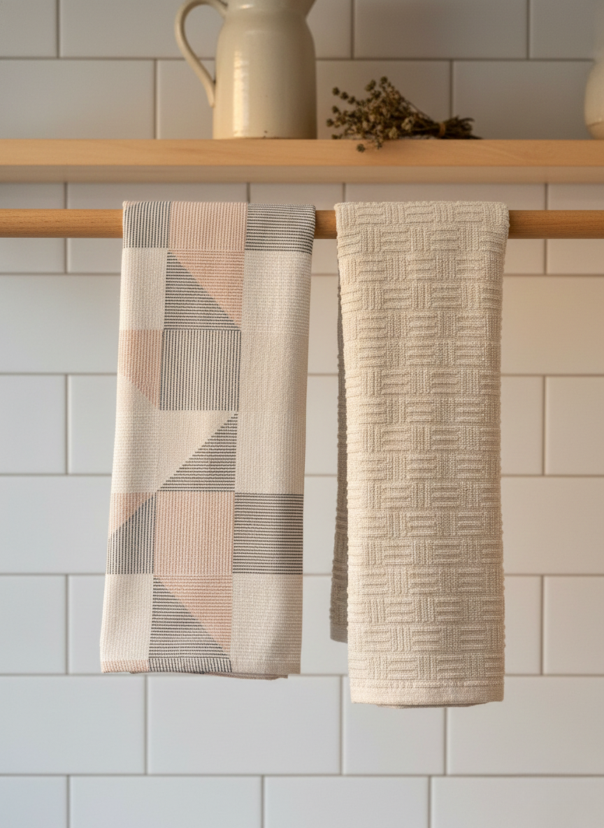 Modern Geometric Hand Towel - Set of 2 front view