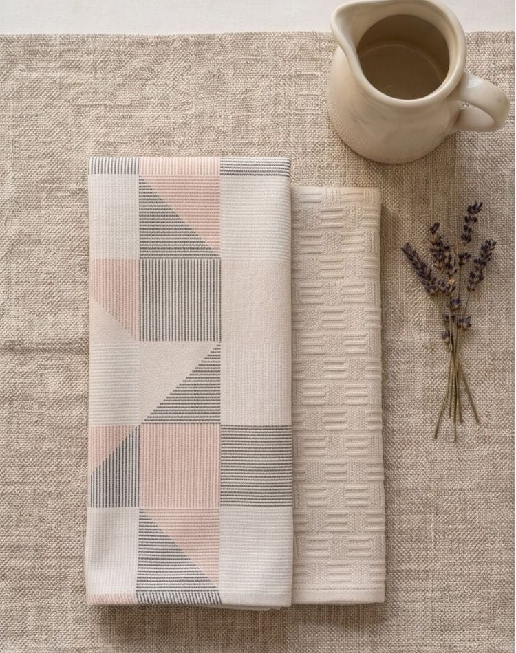 Modern Geometric Hand Towel - Set of 2 top view
