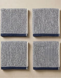 Navy Stripe Face Towel - Set of 4