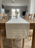 Oatmeal Pebble Jute Table Runner - XL - Premium Home Decor by Moraari
