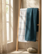 Oceanic Chevron & Dash Hand Towel -side view