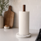 Stambha Marble & Wood Paper Towel Holder