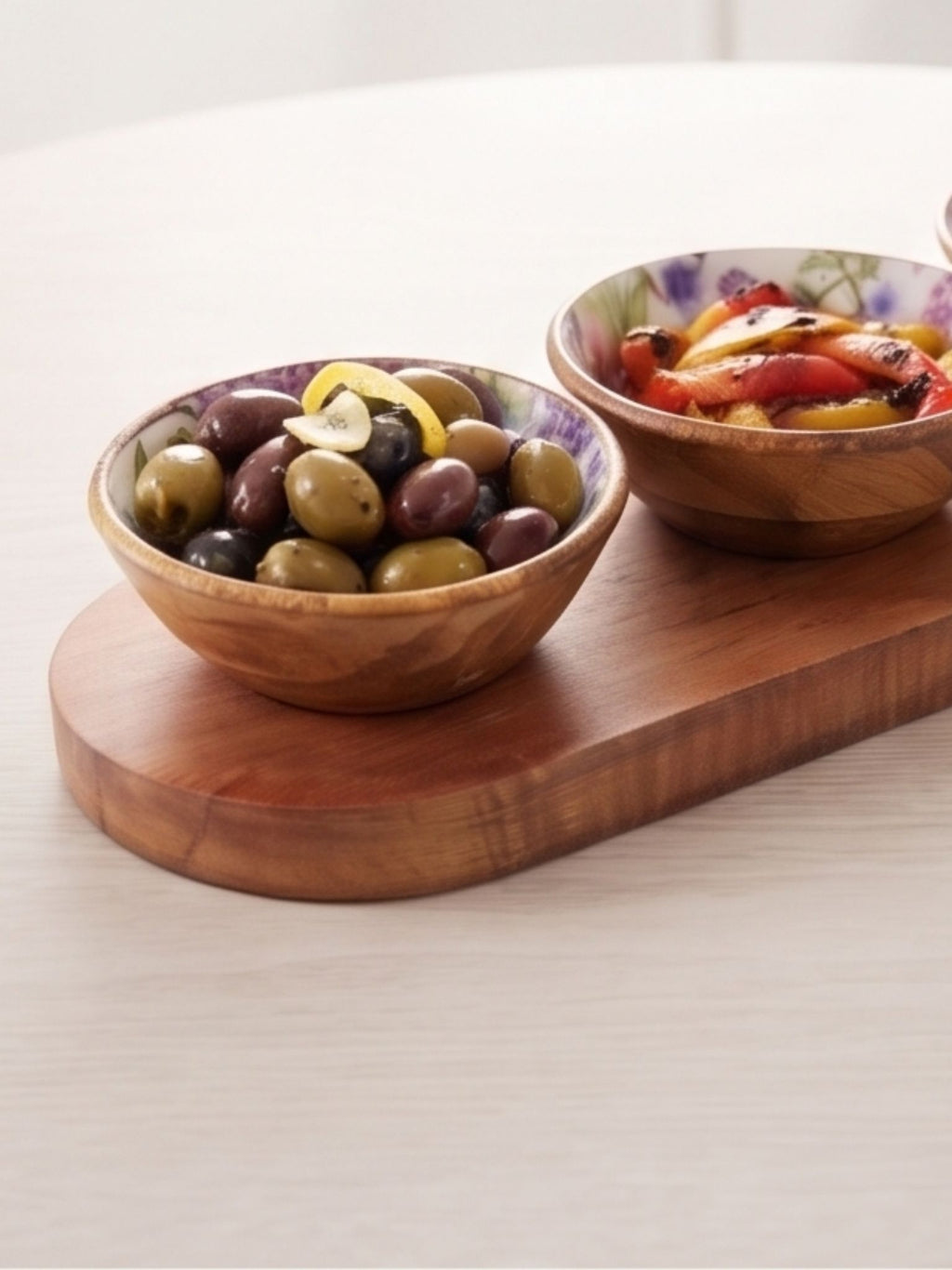 Zuri 3-Bowl Snack Platter - Mango Wood