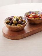 Zuri 3-Bowl Snack Platter - Mango Wood