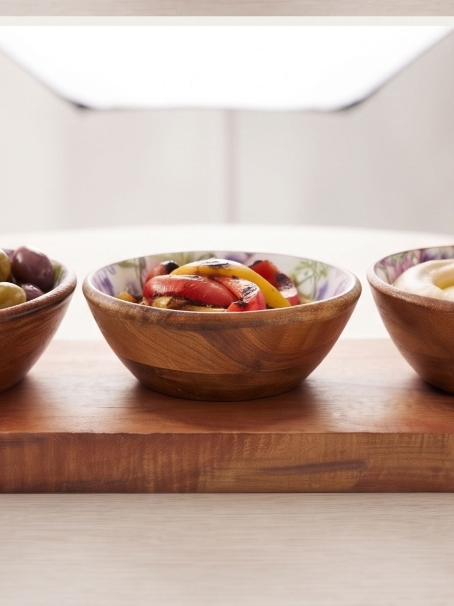 Zuri 3-Bowl Snack Platter - Mango Wood