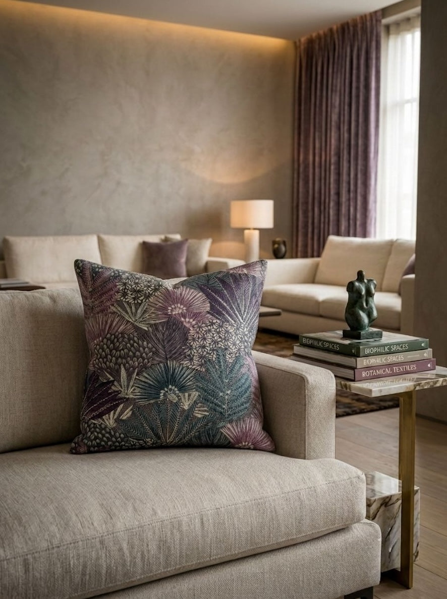 Plum Botanical Cushion Cover - 16X16
