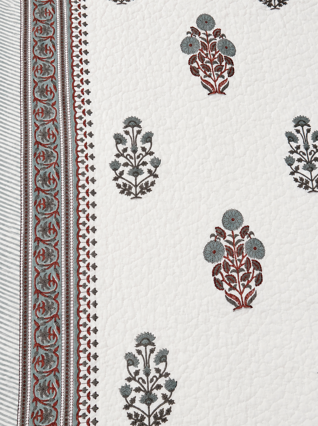 Slate Poppy Reversible AC Quilt - Mulmul - King