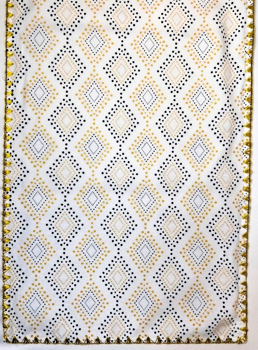 Aura Alabaster Reversible Table Runner - 6 Seater