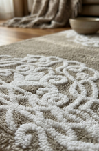 Scroll Border Tufted Rug