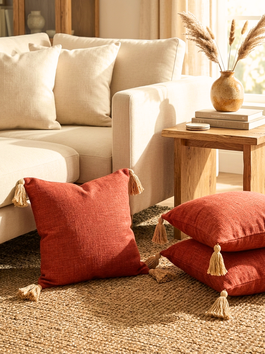 Rust Cotton Cushion Cover