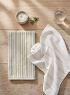 Sage & Ivory Linear Hand Towel - Set of 2 top view