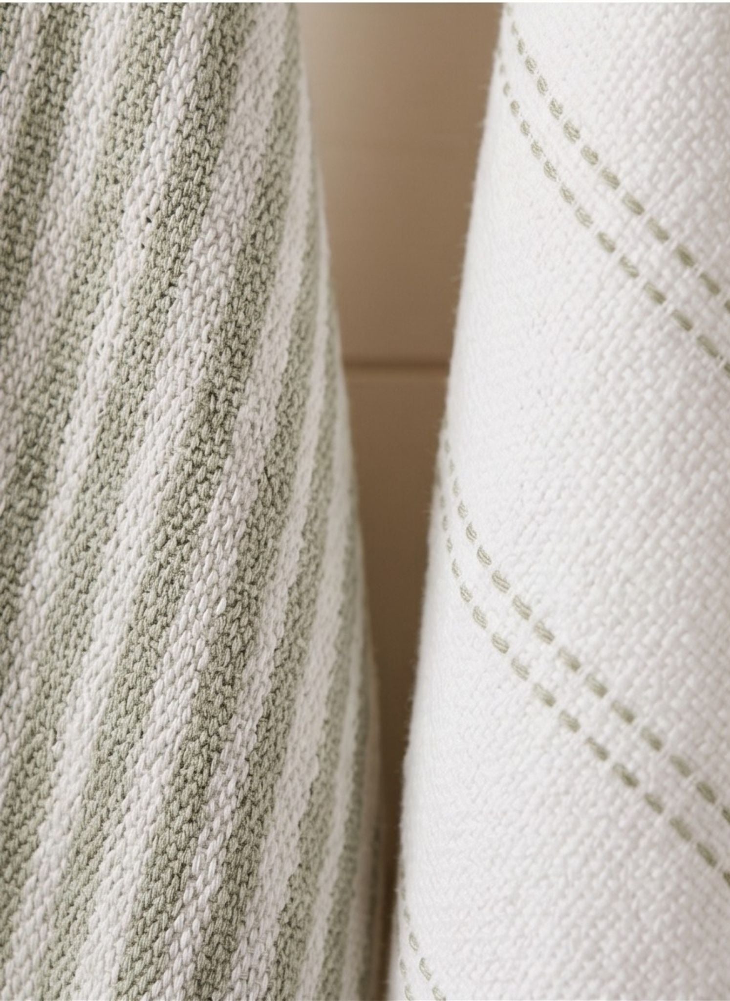 Sage & Ivory Linear Hand Towel - Set of 2 closeup