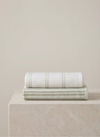 Sage & Ivory Linear Hand Towel - Set of 2 folded