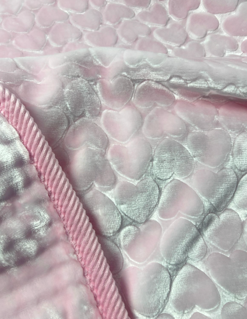 Cloud-Soft Pink Heart Baby Blanket - Premium Home Decor by Moraari