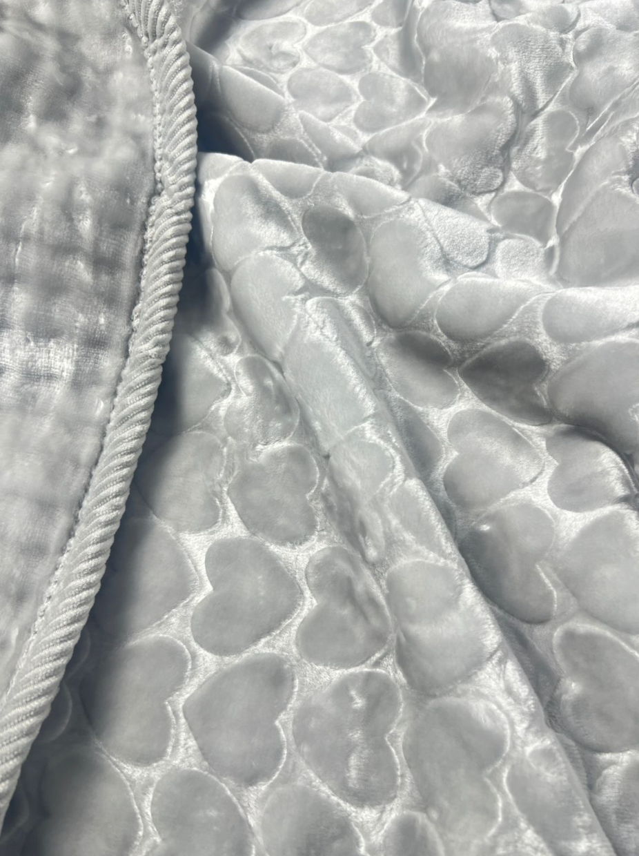 Cloud-Soft Grey Heart Baby Blanket - Premium Home Decor by Moraari