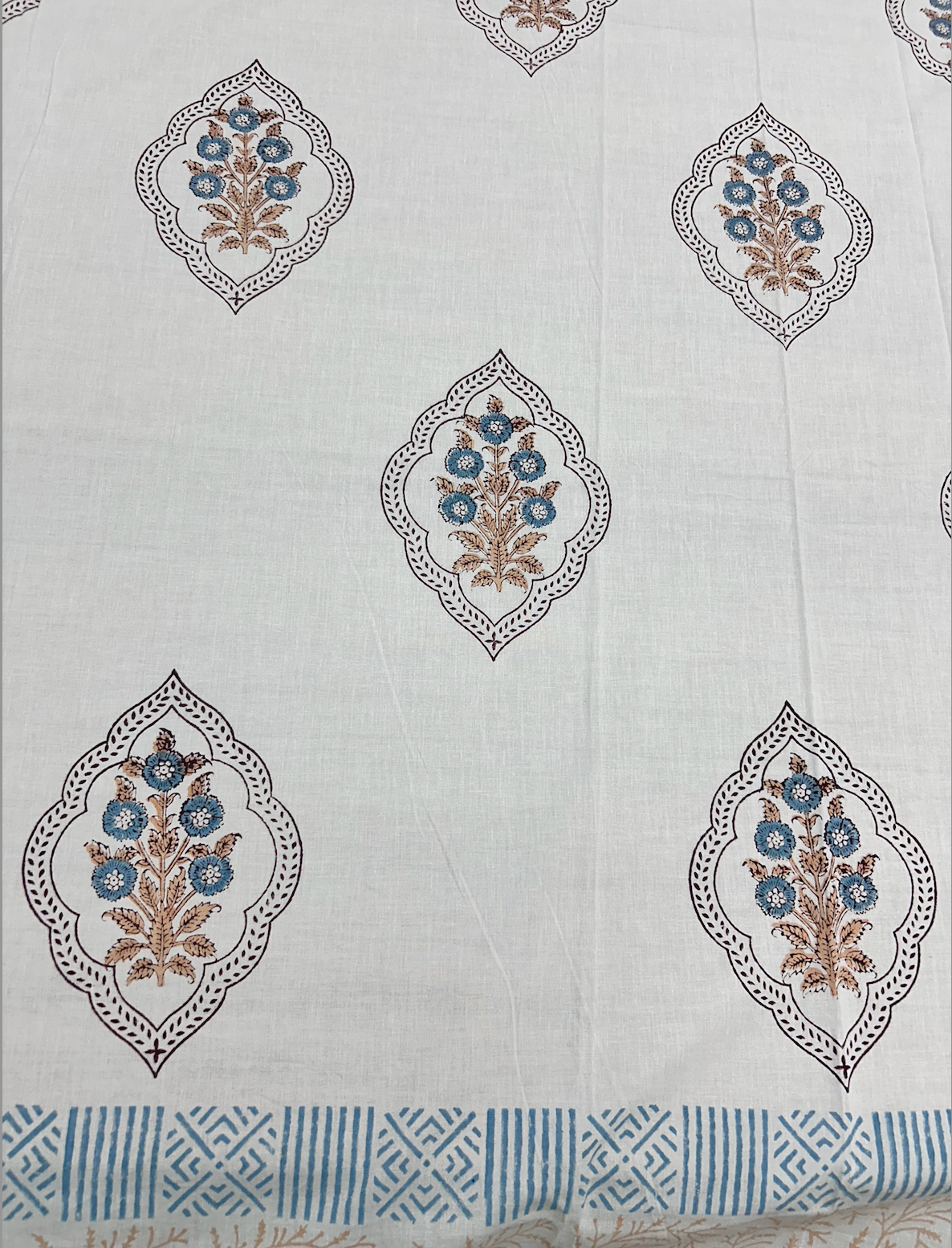Neel Bageecha Cotton Percale Bedsheet - Premium Home Decor by Moraari