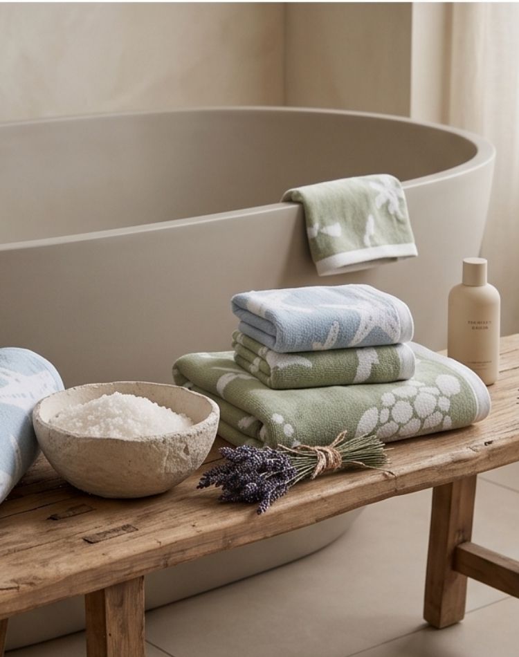 Seaside Duo Bath Towel Set - 2 Bath, 2 Hand