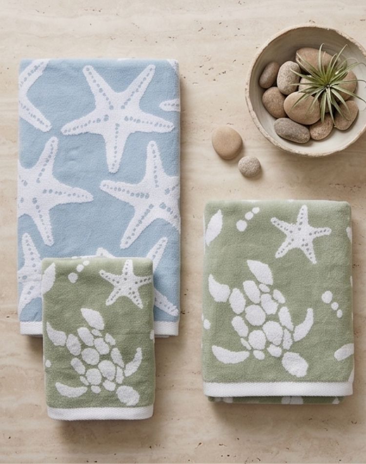 Seaside Duo Bath Towel Set - 2 Bath, 2 Hand