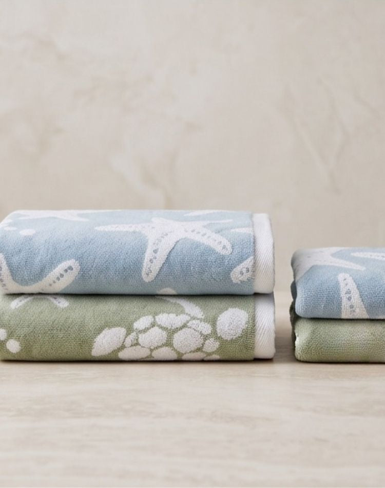 Seaside Duo Bath Towel Set - 2 Bath, 2 Hand