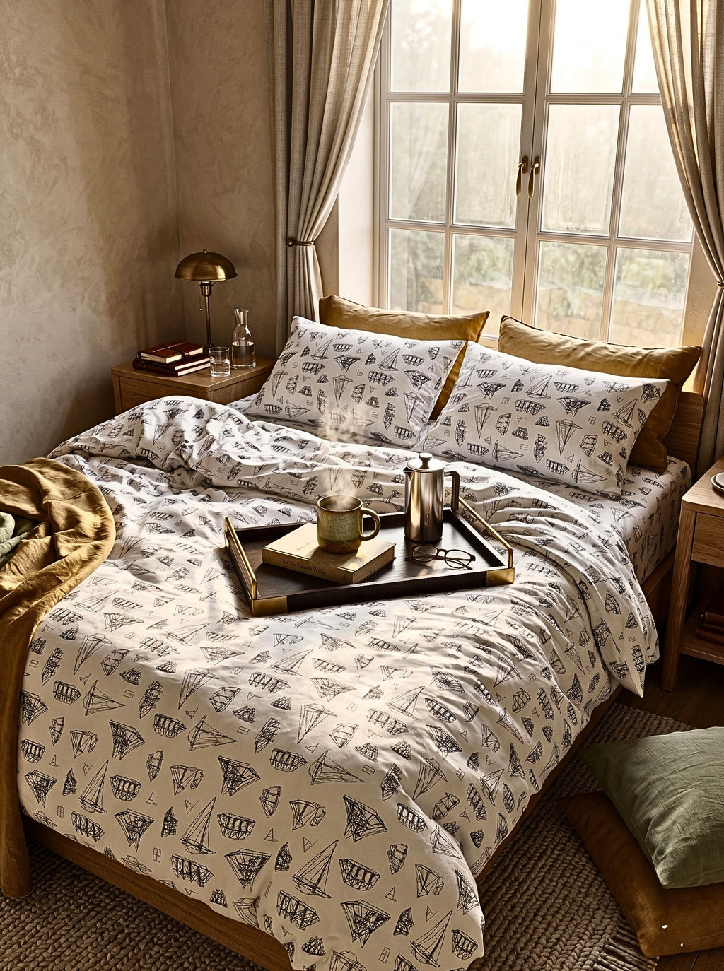 Maritime Voyage Bedsheet - 350 TC - King