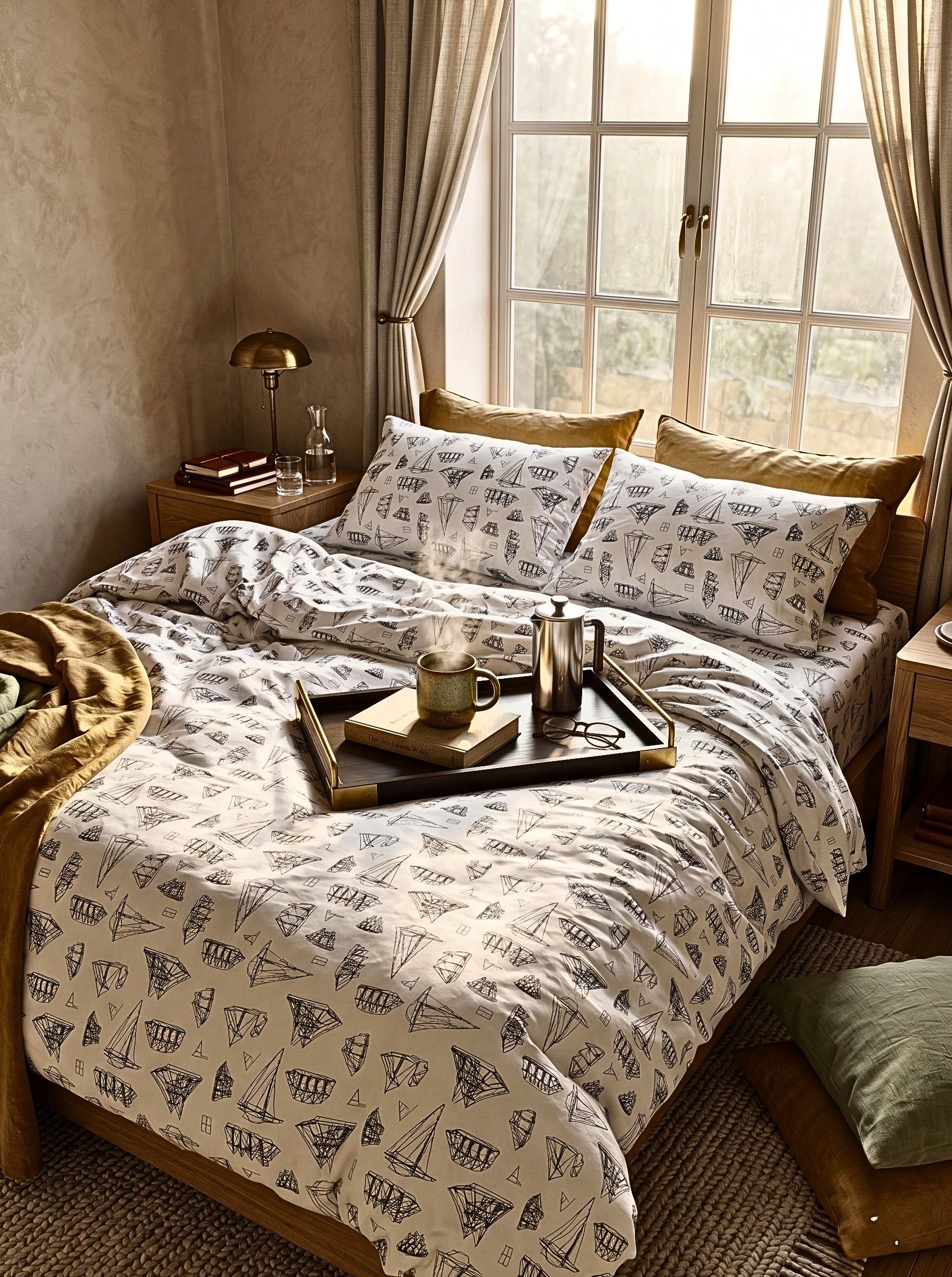 Maritime Voyage Bedsheet - 350 TC - King