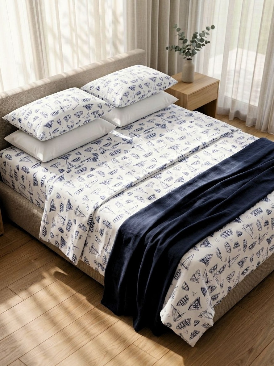 Maritime Voyage Bedsheet - 350 TC - King