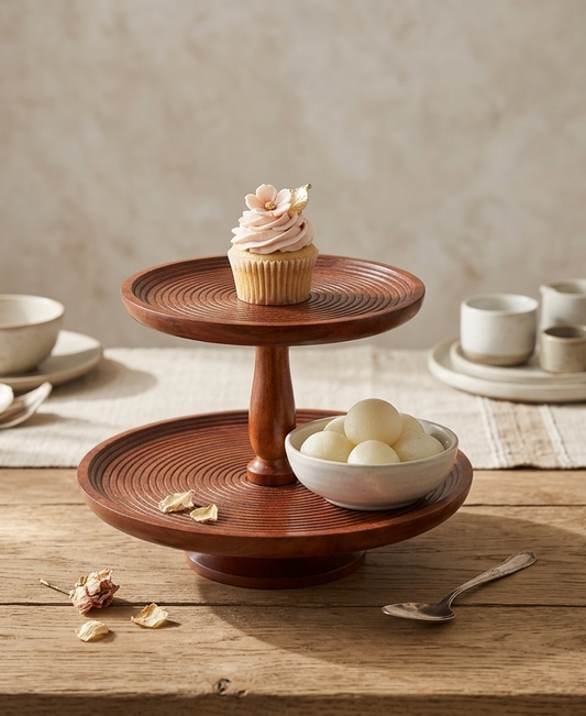 Solano Two-Tiered Serving Stand side view