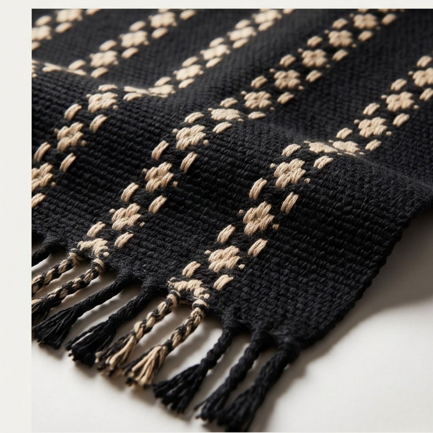 Swarna-Kala Tassel Table Runner - 6 Seater