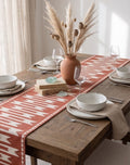Terracotta Tribal Tassel Runner side view