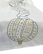 Gold Pumpkin Embroidered Table Runner - 6 Seater