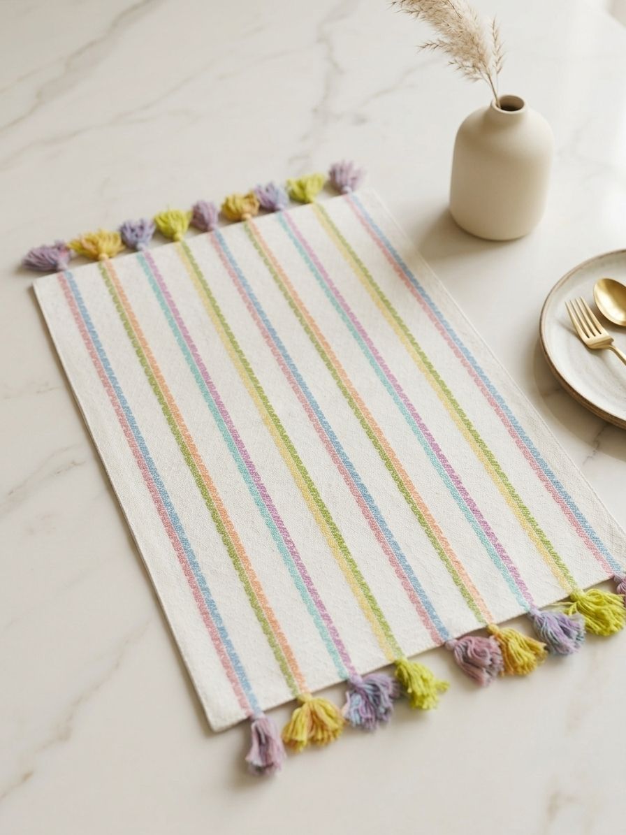 Sorbet Tassel Cotton Placemat - Set of 2