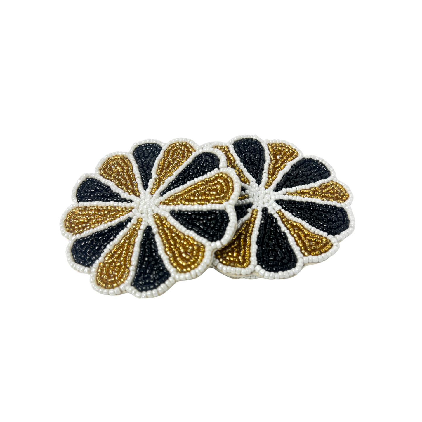 Zari-Pushpa Beaded Coasters - Set of 4 - Premium Home Decor by Moraari