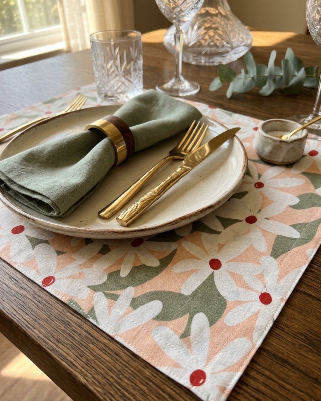 Daisy Bloom Cotton Placemats - Set of 2