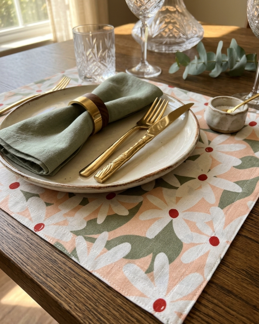 Daisy Bloom Cotton Placemats - Set of 2