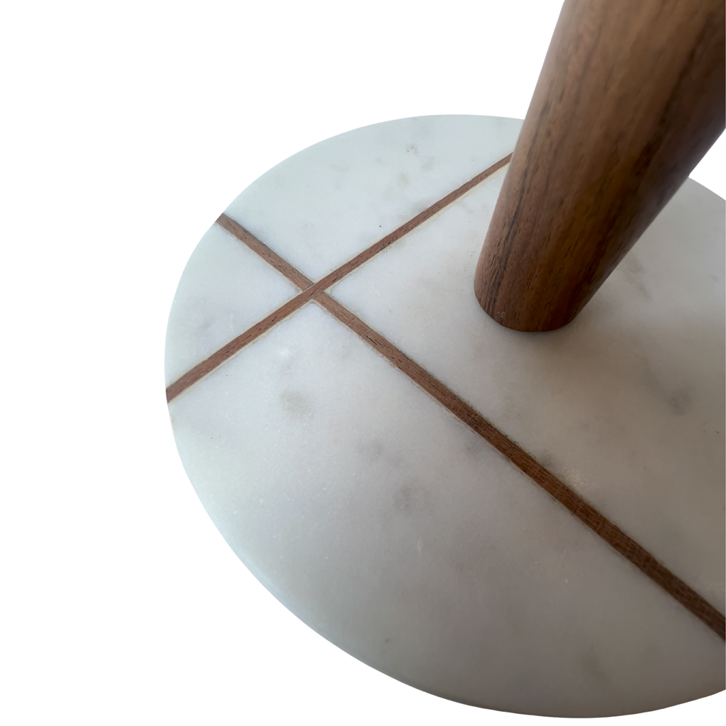 Stambha Marble & Wood Paper Towel Holder - Premium Home Decor by Moraari