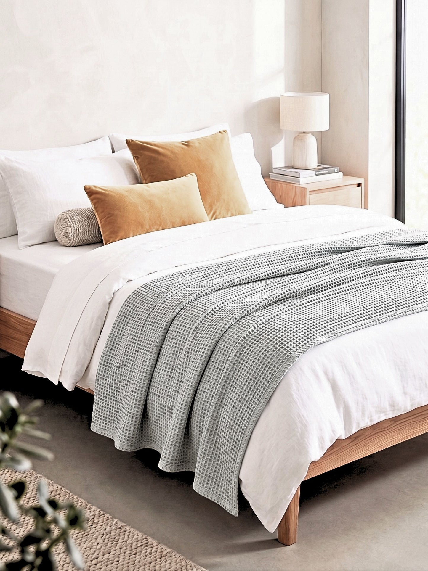 Slate Waffle Blanket - King