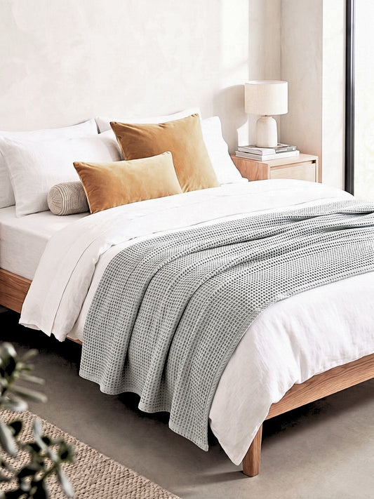 Slate Waffle Blanket - King