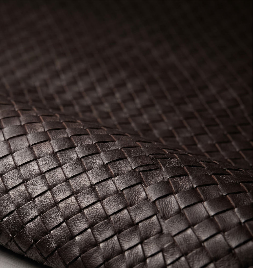Monocheck Vegan Leather Cushion Cover - 18X18