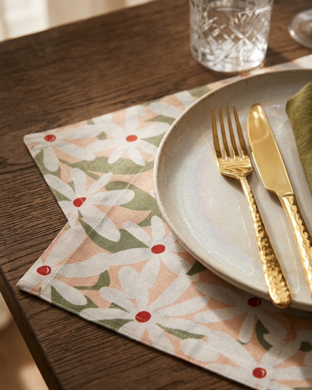 Daisy Bloom Cotton Placemats - Set of 2