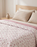 Blush Ribbon Reversible Quilt - Queen