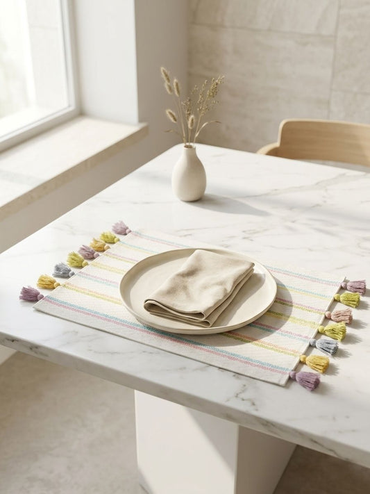 Sorbet Tassel Cotton Placemat - Set of 2