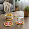 Narangi Beaded Coasters - Set of 4 - Premium Home Decor by Moraari