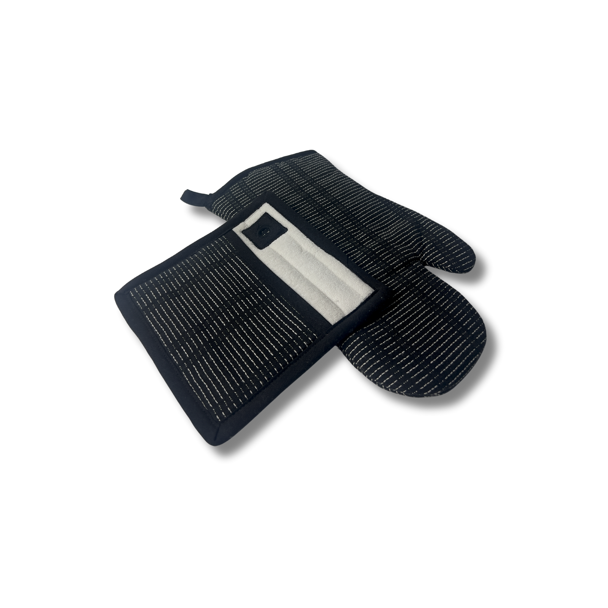 Midnight Navy Oven Mitt & Pot Holder Set - Premium Home Decor by Moraari