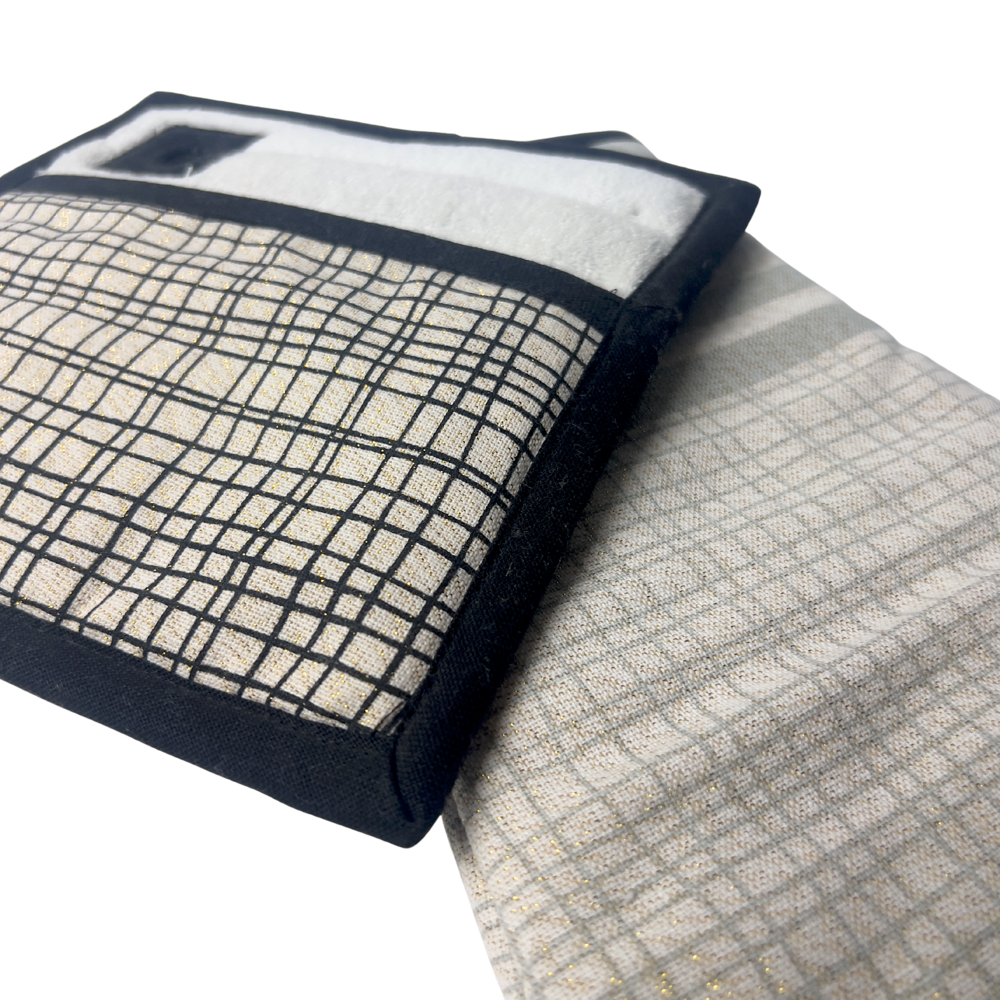 Kosh Grid Oven Mitt & Pot Holder Set - Premium Home Decor by Moraari