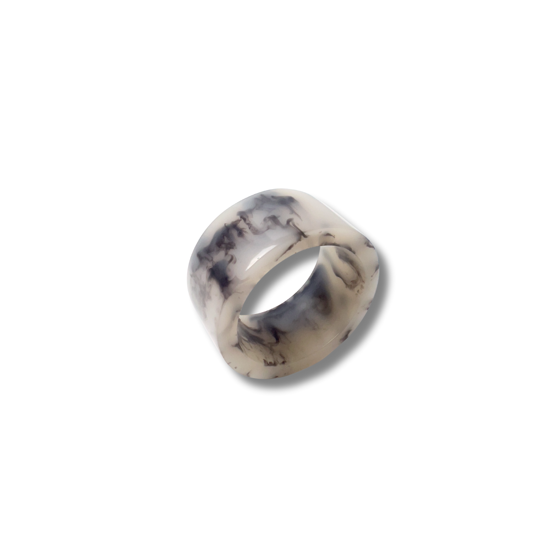 Smoke Marble Resin Napkin Rings - Set of 4 - Premium Home Decor by Moraari