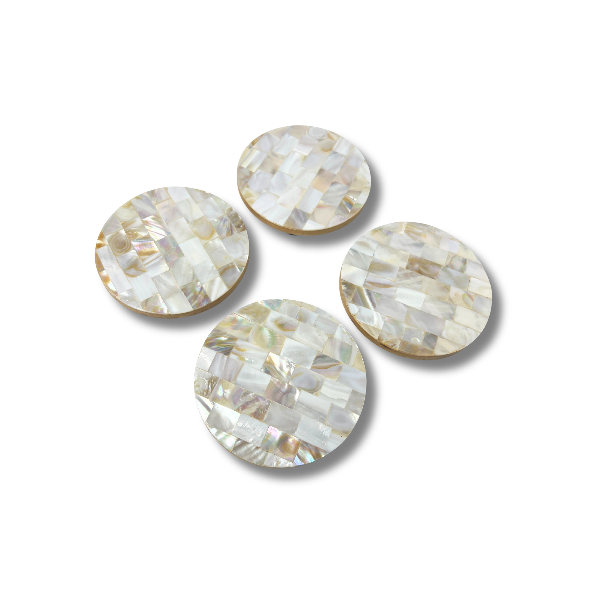 Moti-Kiran Mother of Pearl Coasters - Set of 4 - Premium Home Decor by Moraari