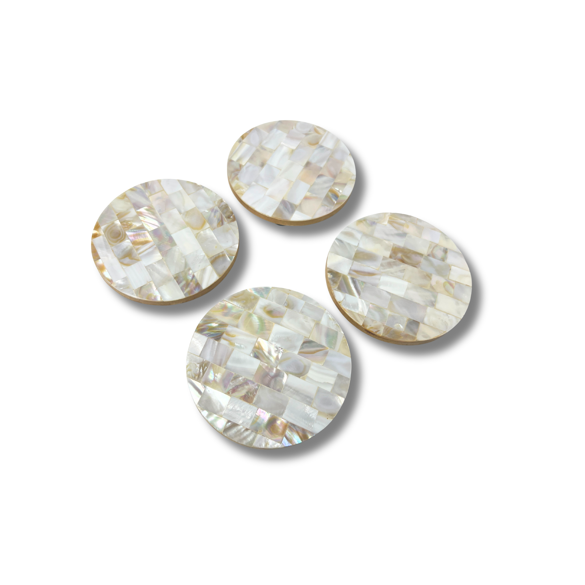 Moti-Kiran Mother of Pearl Coasters - Set of 4 - Premium Home Decor by Moraari
