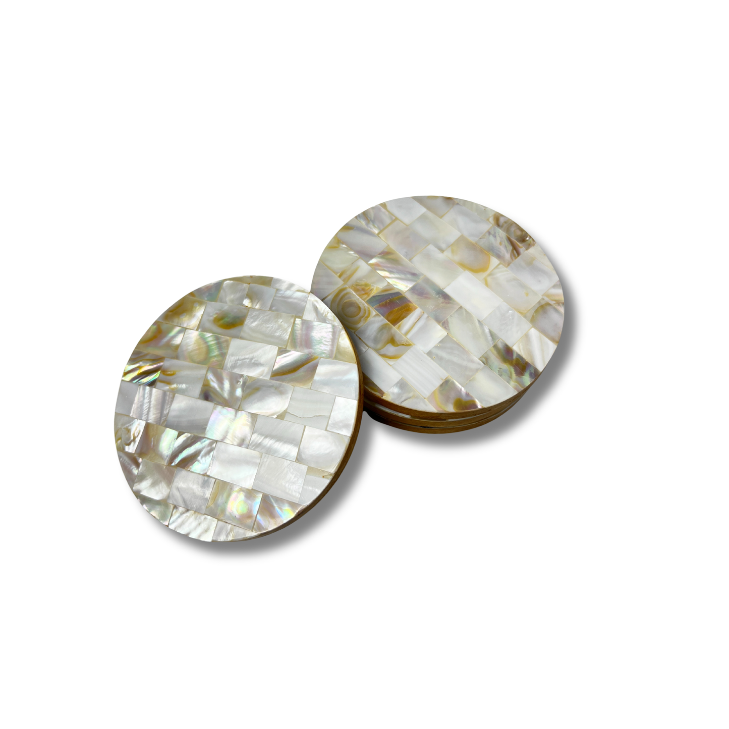Moti-Kiran Mother of Pearl Coasters - Set of 4 - Premium Home Decor by Moraari