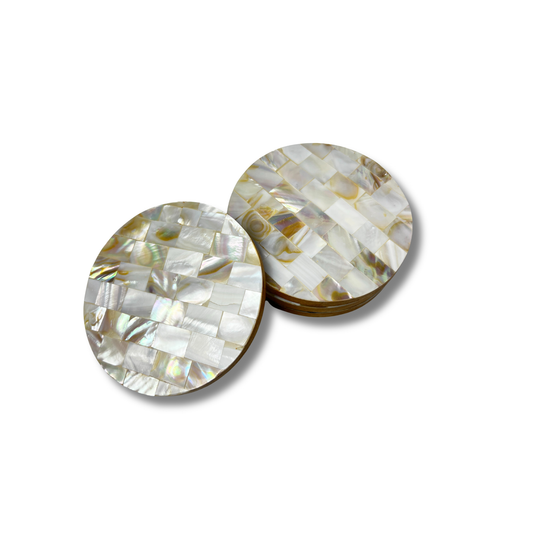 Moti-Kiran Mother of Pearl Coasters - Set of 4 - Premium Home Decor by Moraari