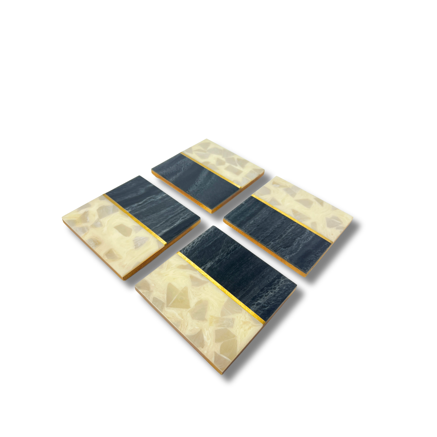 Sangam Marble Coasters - Set of 4 - Premium Home Decor by Moraari